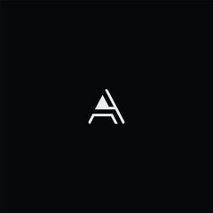 Geometric Letter A or AA Minimal Logo isolated with Black Background. 