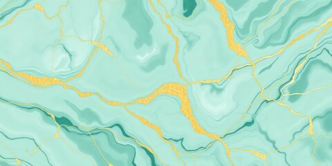 Abstract Teal and Gold Marble Texture Elegant Swirls and Golden Veins for Design Projects