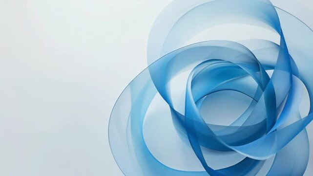Style design background wallpaper, blue Mobius strip on a white background, Generative AI Videos.