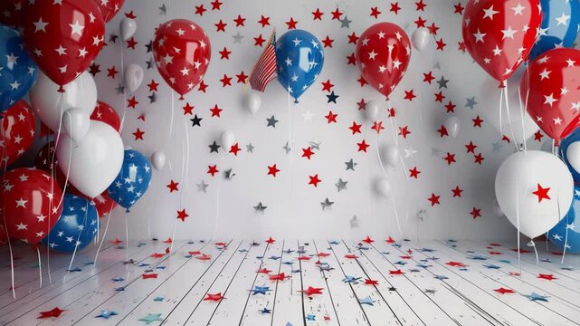 A patriotic Independence day 4th of July decorative, Generative AI Videos.