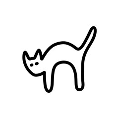 Obraz premium Cat doodle icon with hand drawn design style for Helloween graphic element