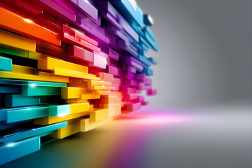 Naklejka premium futuristic tech abstract background, rainbow spectrum, clean layout, modern digital art