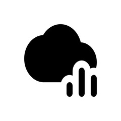Illustration of a black cloud with white vapor or steam rising from it on a white background view