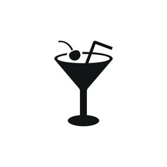 Cocktail icon. Simple cocktail icon for social media, app and web design. Vector illustration.