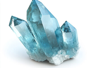 Sparkling Blue Aquamarine Crystal Cluster  Gemstone  Mineral  Nature  Geology