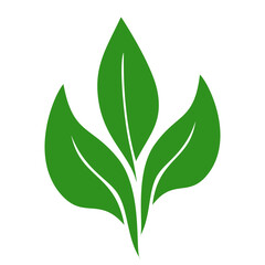 Isolated green leaves vector art.