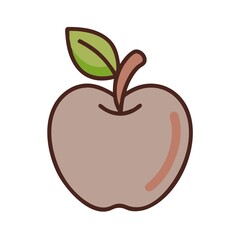Cute beige apple vector illustration for kids design elements and healthy eating