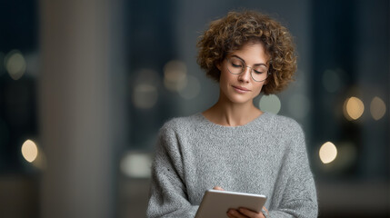 Women journaling with digital tablet and AI wellness prompts