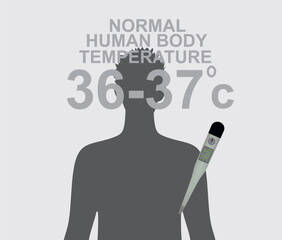 Normal body temperature icon. vector