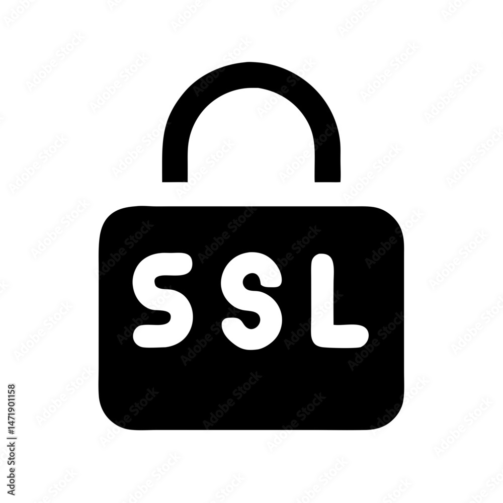Poster a black padlock icon with 