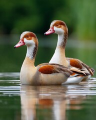 Obraz premium Two ducks on a pond (1)