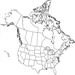 vector map of canada and alaska. line art