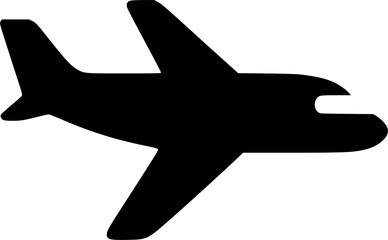 Obraz premium Simple Black Airplane Silhouette Against White Background