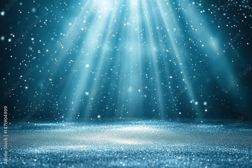 Aufkleber abstract blue glittering spotlight background with sparkling effects creating magical festive atmosp