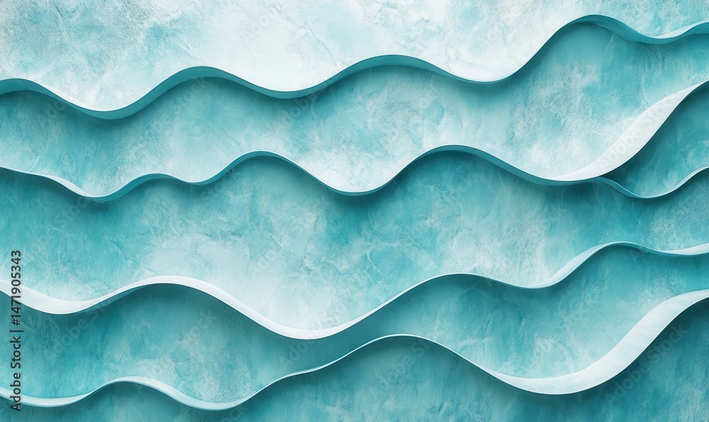 Poster abstract cyan waves pattern texture background design with curved shapes and smooth lines perfect fo