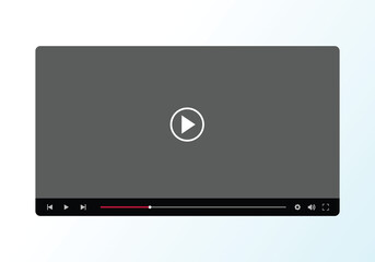 Video player mockup on light background for website, app interface design and development
