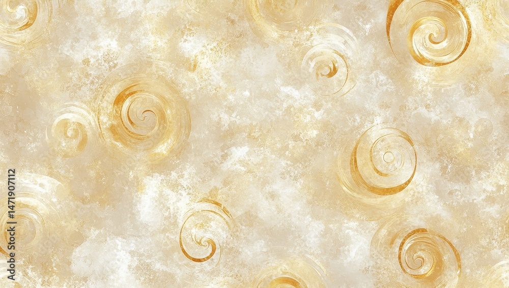 Aufkleber Abstract Swirls Pattern Beige Gold and White Backdrop Decorative Texture and Artistic Design Element