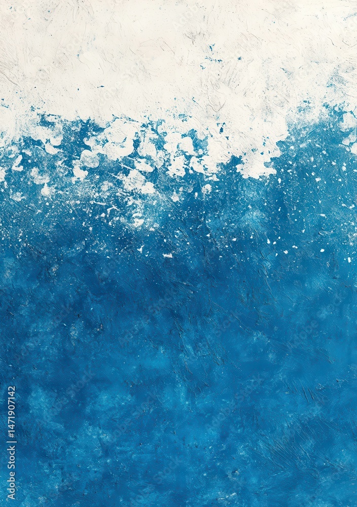 Poster Abstract Texture with White and Blue Paint Splatter Background Pattern for Arts Craft and Decorative Design on Rough Wall Surface for Creative Backdrop