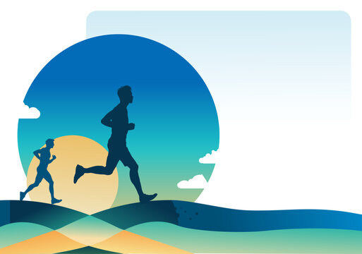 Running, runner – banner, background, template – vector illustration
