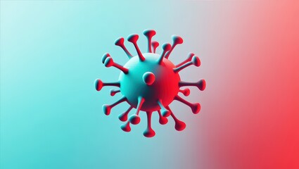 Virus Cell with Projections and Colored Background
