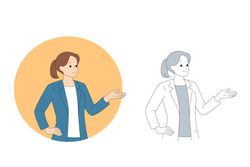 A Professional Woman Skillfully Presenting Innovative Concepts While Dressed in Business Attire