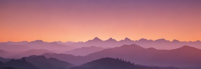 Misty mountains, ombre sunset sky, gradient colors,  adventure,  wallpaper