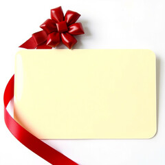 Elegant gift Card wrapped with teal ribbon ready for celebration or special occasion