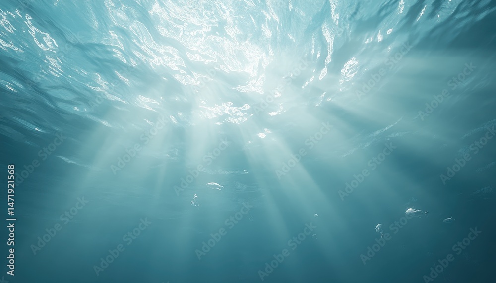 Leinwandbilder underwater sunlight filtering through clear turquoise ocean waters creating a tranquil and abstract 