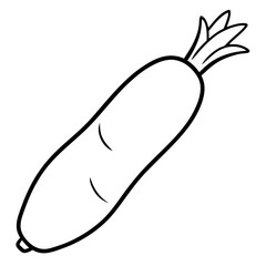 Daikon out line vector 