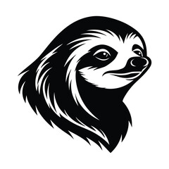 sloth head silhouette vector illustration 