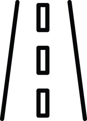 Straight Road Icon with Center Lines Representing Travel, Navigation, and Transportation