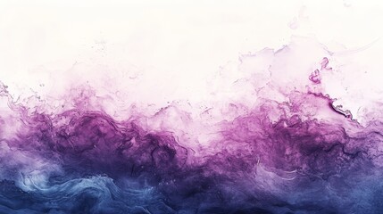 Obraz premium Abstract purple and blue fluid art painting on white background.
