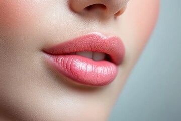 Obraz premium Plump lips after cosmetic enhancement procedure