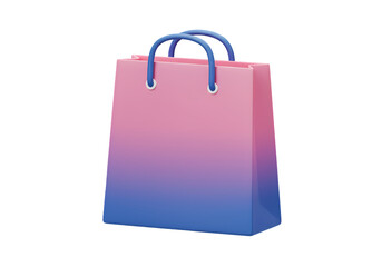 Pink Blue Gradient Shopping Bag on Transparent background