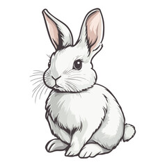 Obraz premium rabbit, animal, vector, transparent background, bunny, cute, easter, hare, mammal, isolated, pet, nature, farm, rodent, fluffy, furry, adorable, small