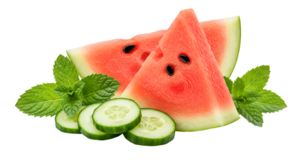 Watermelon, Cucumber & Mint Salad
