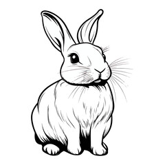 Fototapeta premium rabbit, animal, vector, transparent background, bunny, cute, easter, hare, mammal, isolated, pet, nature, farm, rodent, fluffy, furry, adorable, small