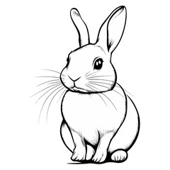 Obraz premium rabbit, animal, vector, transparent background, bunny, cute, easter, hare, mammal, isolated, pet, nature, farm, rodent, fluffy, furry, adorable, small