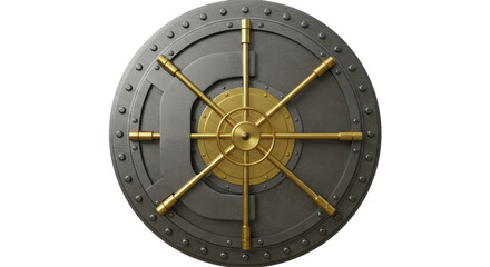 Isolated Bank Vault Door