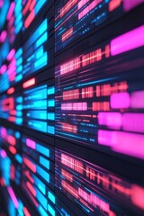 Obraz premium Online conferences in a seamless virtual space. Abstract digital data visualization with vibrant colors.