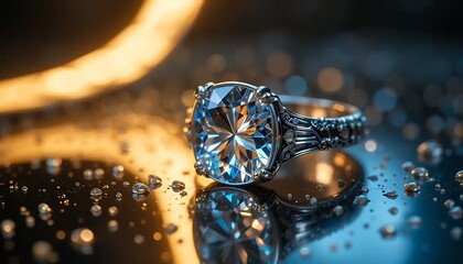 Diamond ring with sparkling details