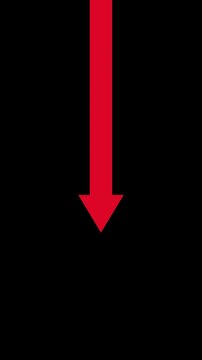 The red arrow moves from top to bottom. The arrow moves down the screen with increasing and decreasing length