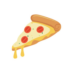 Delicious Pizza Slice with Pepperoni and Cheese Illustration