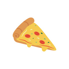 Delicious Pizza Slice with Pepperoni and Cheese Illustration