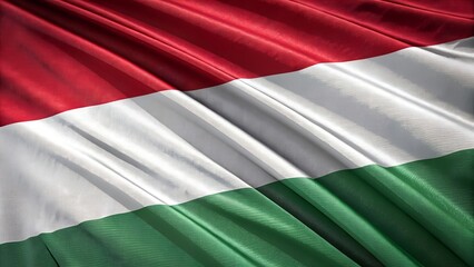 Fototapeta premium Hungary Flag, with Waving Fabric Texture Close up full background