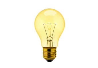 Vintage Light Bulb Illumination Idea Concept on Transparent background