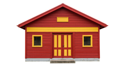 Isolated Red Wooden House