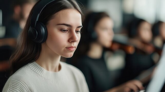 AIdriven online music class with students practicing instruments via a virtual instructor