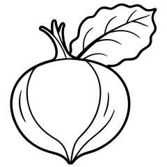 Minimalist Kohlrabi Line Art Vector