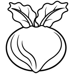 Minimalist Kohlrabi Line Art Vector